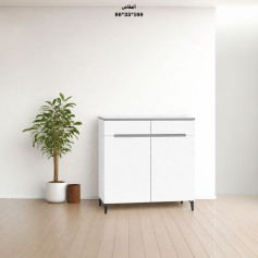 دولاب بابين متعددة الوظائف بالللون الابيض فاخرة وحديثة مقاس80 سم