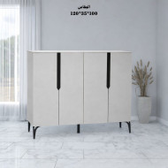 دولاب متعدد الاستخدام باللون الابيض اربع ابواب مقاس 120سم