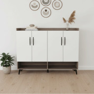 دولاب متعدد الاستخدام باللون الابيض اربع ابواب مقاس 120سم