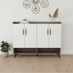 دولاب متعدد الاستخدام باللون الابيض اربع ابواب مقاس 120سم