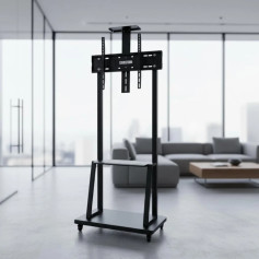 حامل تلفزيون متحرك (بلازما استاند متحرك) قابل للتعديل اسود 