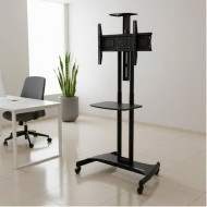 حامل تلفزيون حديث وعصري متحرك (بلازما استاند متحرك) قابل للتعديل اسود 