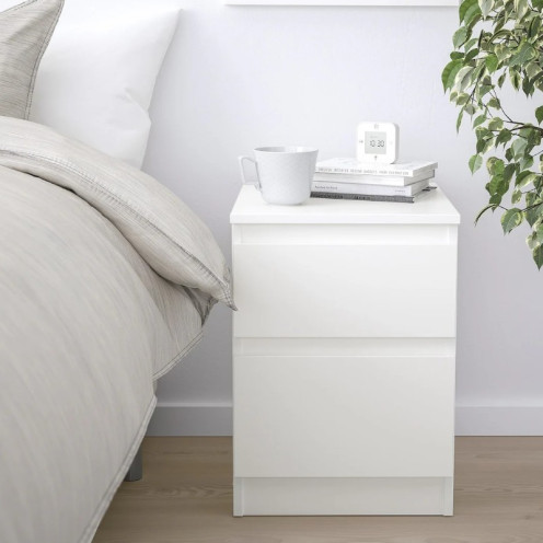 كومدينا بجانب السرير مقاس 50× 50× 40سم باللون الابيض