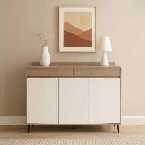 دولاب أحذية جزامة بتصميم مميز 100×32×120- بني و رمادي