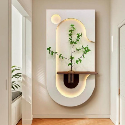 لوحات ديكورات جدارية مع الإضاءة مقاس 120x60 باللون الابيض