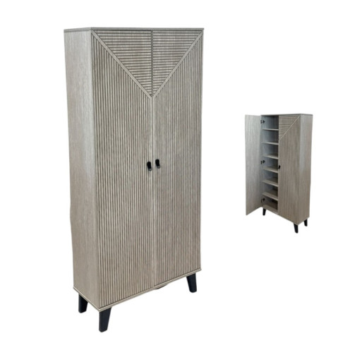 جزامة , دولاب احذية بتصميم عصري وأنيق بابين بعدة اللوان 