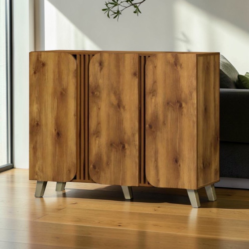 دولاب احذيه خشب ماليزي ثلاث ابواب 34-120-95 سم