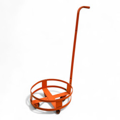 Household gas cylinder hoist with four wheels, round design and solid metal frame