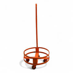 Household gas cylinder hoist with four wheels, round design and solid metal frame
