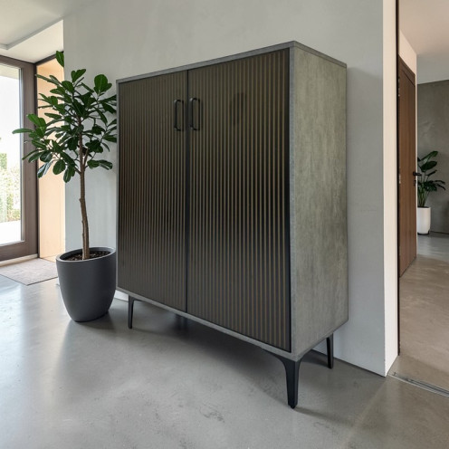 دولاب احذيه تصميم انيق وراقي بابين مخطط بعدة اللوان 