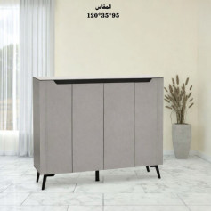 دولاب متعدد الاستخدام باللون االرمادي اربع ابواب مقاس 120سم