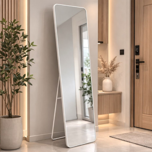 مرايا ستاند ضد الكسر باللون الابيض ١٥٠*٤١ سم