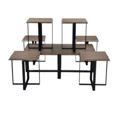 طقم طاولات خدمة 6 قطع + طاولة رئيسية خشب بعدة اللوان 