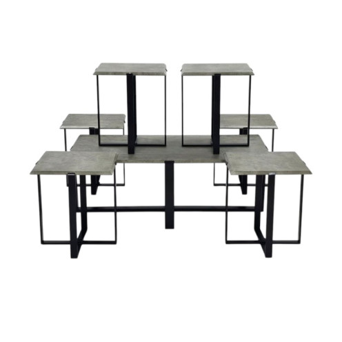 طقم طاولات خدمة 6 قطع + طاولة رئيسية خشب بعدة اللوان 