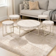 1+4 Table Set for Serving and Hospitality, Wooden Tops in Various Luxurious Colors