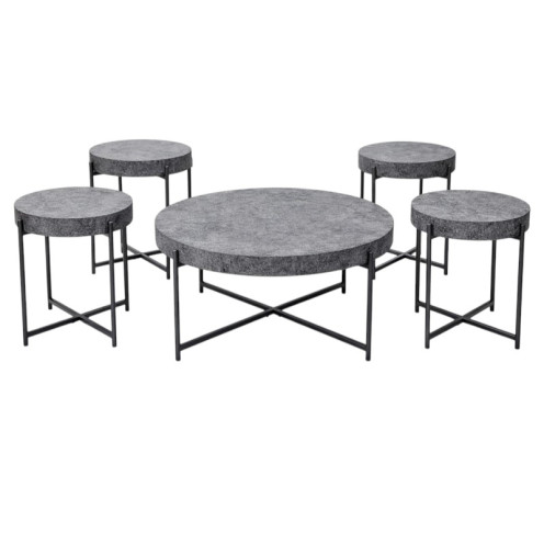 طقم طاولات 1 + 4  خدمة وضيافة سطح خشبي بعدة اللوان فاخر