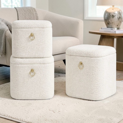 صندوق طقم 3 قطع للسجادات والتخزين بعدة اللون انيق 