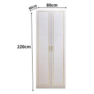 Luxurious and Modern 2-Door Wardrobe in White and Gold