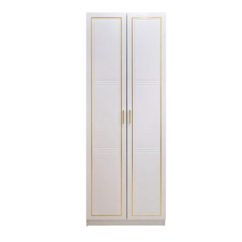 Luxurious and Modern 2-Door Wardrobe in White and Gold