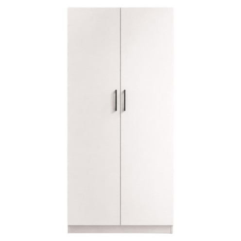 خزانة ملابس 2 باب ابيض كامل – دولاب ملابس بأرفف متعددة لغرف النوم