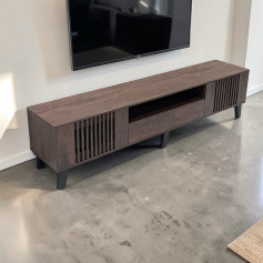 طاولة تلفزيون بلازما - 180×40 سم-حديث بتصميم شرائح بعدة اللوان 