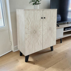 دولاب أحذية درفتين بتصميم مميز وعصري مقاس98*80*35سم