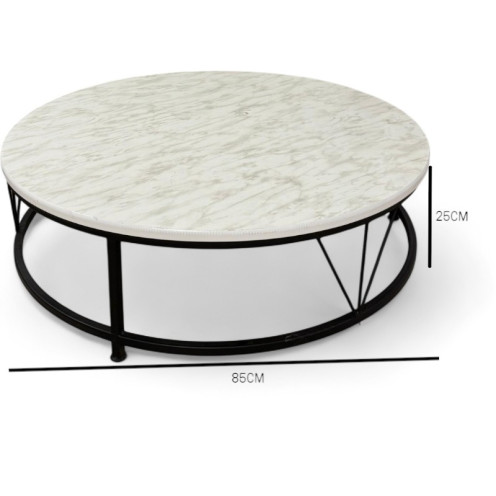 طقم طاولة ارضية كنب ٥ قطع بلون سراميكي ابيض وهيكل حديدي قوي