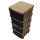 Small storage drawers, 4 drawers, for organizing vegetables, available in various colors.