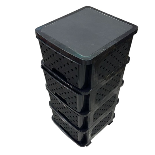 Small storage drawers, 4 drawers, for organizing vegetables, available in various colors.