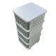 Small storage drawers, 4 drawers, for organizing vegetables, available in various colors.