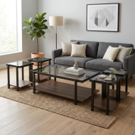 طقم 5 قطع زجاج دورين بتصميم مستطيل ومميز بعدة اللوان 