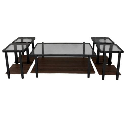 طقم 5 قطع زجاج دورين بتصميم مستطيل ومميز بعدة اللوان 