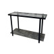 120cm Glass Console Entryway with Black Base, Available in Various Colors