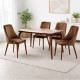 Dining table with marble top and 4 luxurious chairs in various colors