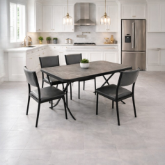 طاولة طعام 4 كراسي قابله للطي بتصميم مميز بعدة الوان