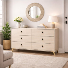 6-Drawer Coffee Cabinet with a Unique and Modern Design, Available in Various Colors, 120cm