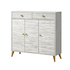 3-door coffee cabinet with 2 drawers at the top, featuring a distinctive and modern design, available in several colors, 100cm.