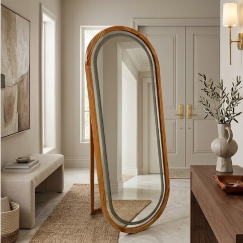 مرايا أرضية ستاند بتصميم عصري بيضاوي مقاس 160سم