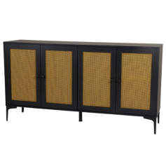 Modern and distinctive four-door buffet – 160x40x85 cm – Black