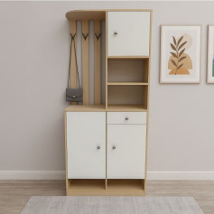 White multi-purpose wooden wardrobe, 200*32*80 cm