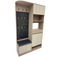 A uniquely designed and modern shoe cabinet with an innovative clothes rack (200*120*34 cm)