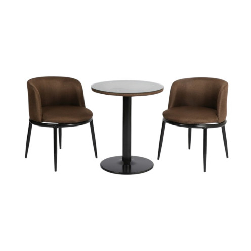 طاولة شاهي خارجية مع 2 كراسي وبطاولة بعدة اللوان