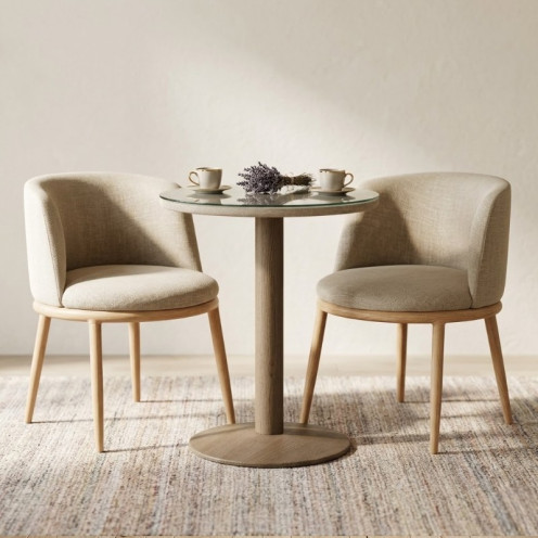 طاولة شاهي خارجية مع 2 كراسي وبطاولة بعدة اللوان