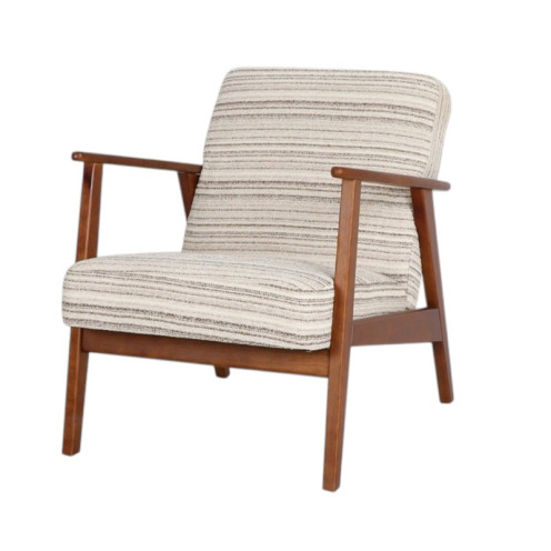 A modern, stylish wooden single chair available in several colors, featuring soft, comfortable fabric and providing a relaxing seating experience.