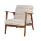 A modern, stylish wooden single chair available in several colors, featuring soft, comfortable fabric and providing a relaxing seating experience.