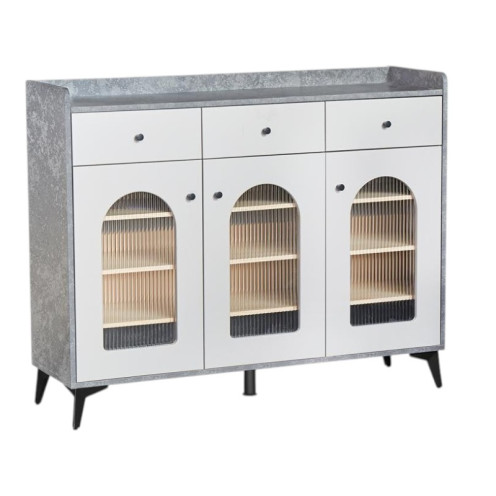 120cm Multi-Purpose Three-Door Wardrobe with Three Top Drawers, Available in Various Colors