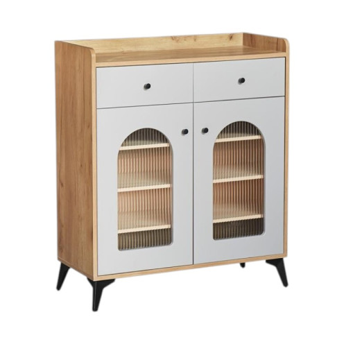 80cm Multi-Purpose Wardrobe with Two Doors and Two Top Storage Drawers, Available in Various Colors