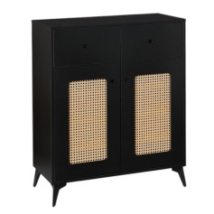 دولاب متعدد الأغراض بتصميم عصري بشبك من الراتان بعدة اللوان مقاس 80*35 *95 سم