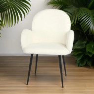 كرسي  مفرد بوكليه باللون الابيض حديث