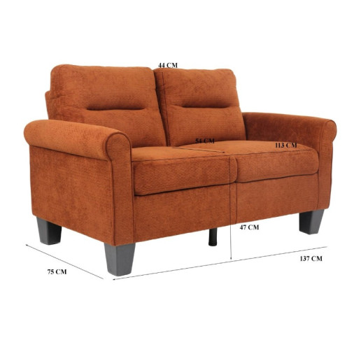 كنب ثنائي قماش ناعم بتصميم عصري وحديث بعدة اللوان